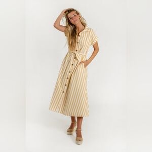 La Comet Claudia Dress - Yellow Stripes
